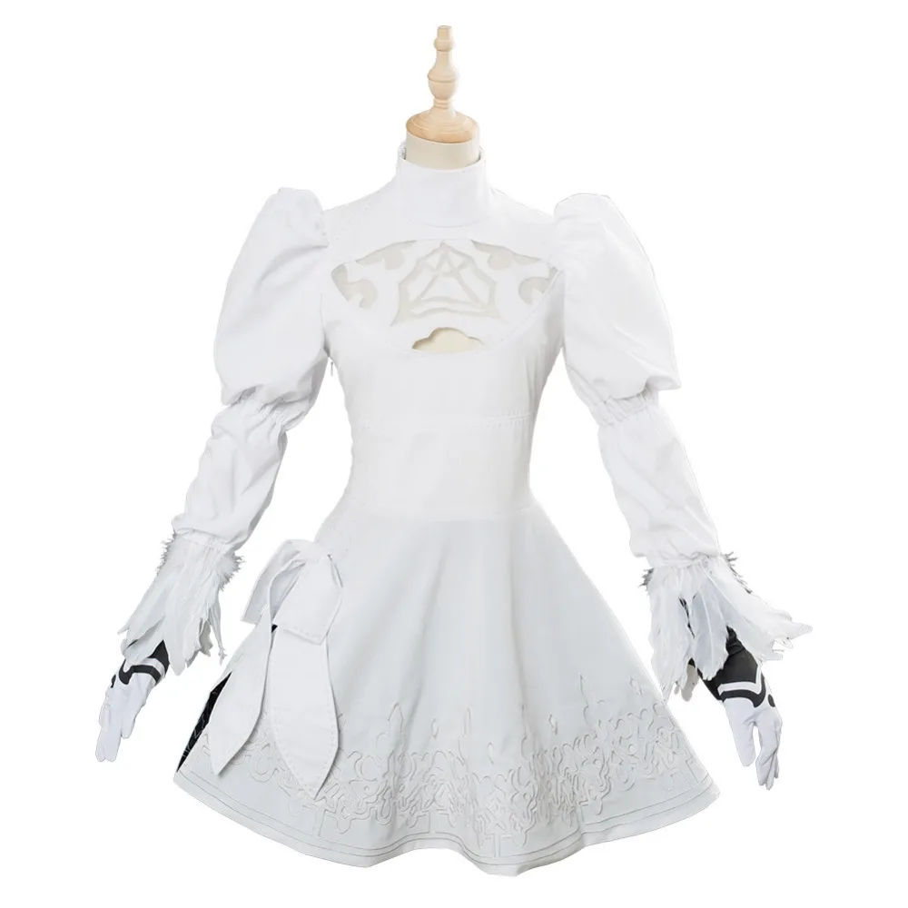 SoulCalibur VI 2B Косплей Костюм Униформа платье Белый наряд для взрослых Хэллоуин карнавал для девочек женщин игры ролевые игры Костюм