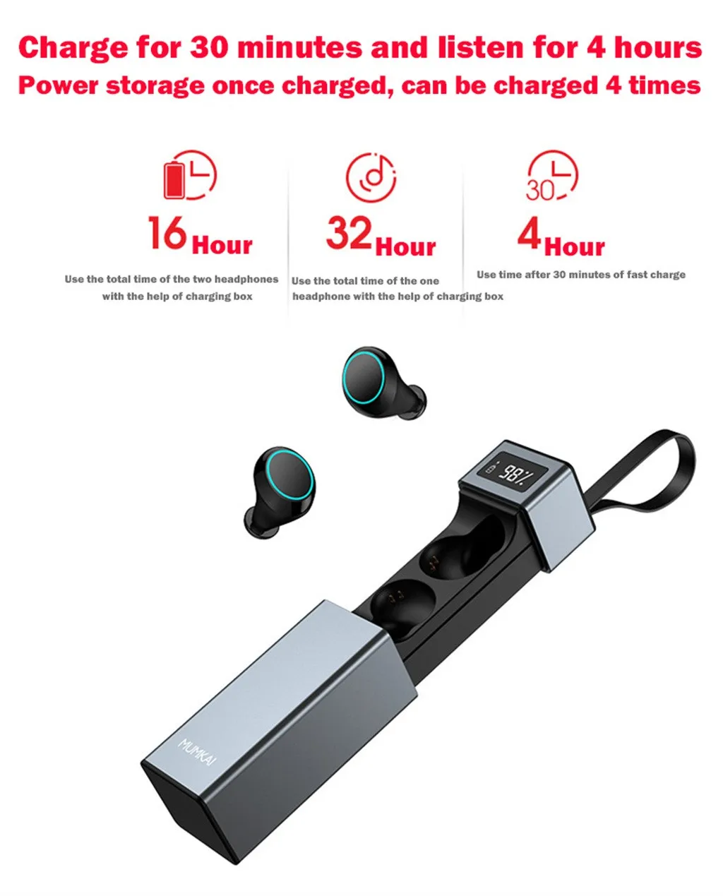 VOBERRY Bluetooth 5,0 беспроводная гарнитура шумоподавление TWS Hi-Fi стерео без рук IPX7 водонепроницаемый