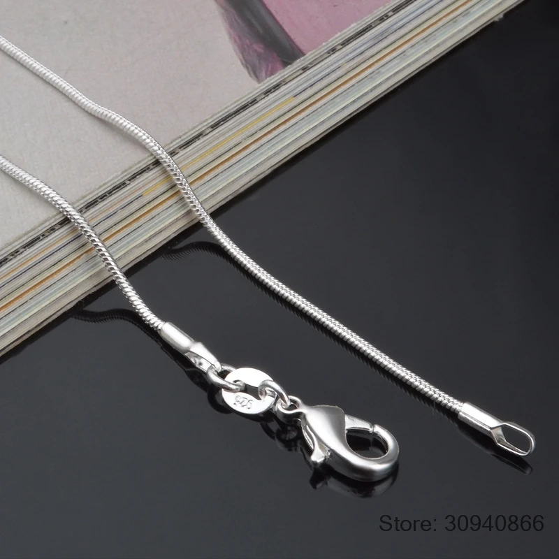 Длинные 16-28 дюймов(40-80 см) Аутентичные Твердые чокеры из стерлингового серебра 925 пробы ожерелье s 1 мм ожерелье в форме цепочки для женщин YDHX01