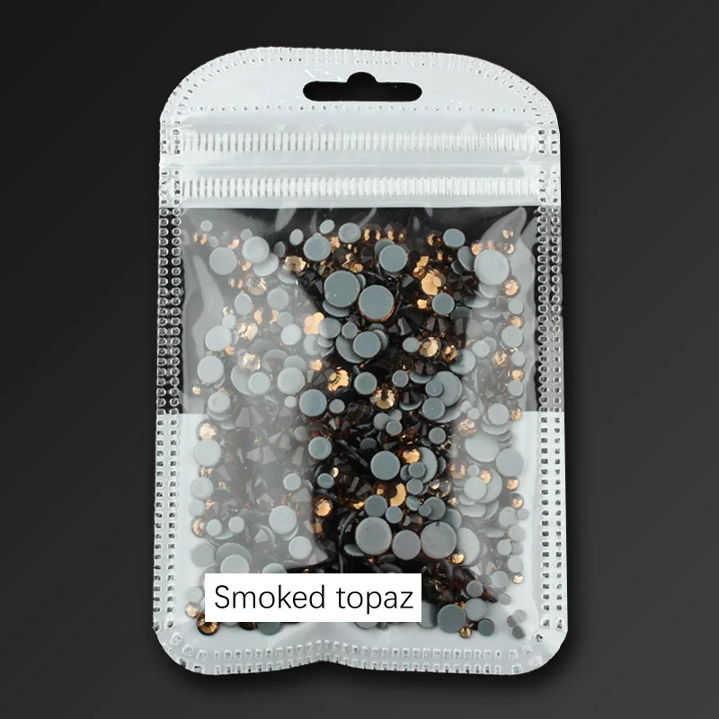 Smoked topaz Высокое качество, исправление хрусталя и искусственного алмаза, прозрачный SS6-SS30, разные размеры, кристаллы и камни, 1000 шт./лот, для одежды, сделай сам - Цвет: Smoked topaz