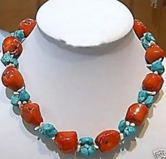 

FREE SHIPPING>>>@@ stone & RED CORAL NECKLACE Fashion S