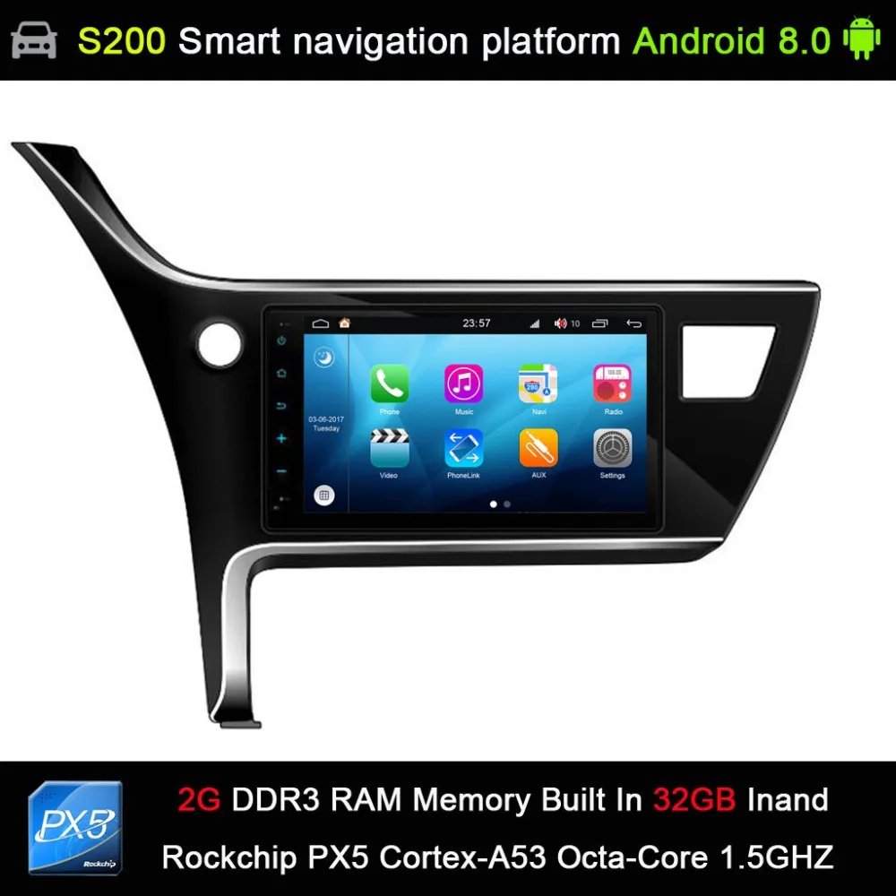 Android 8,0 система PX5 Octa 8-ядерный Процессор 2G Ram, 32 ГБ Rom автомобильный dvd-радио GPS навигация для Защитные чехлы для сидений, сшитые специально для Toyota Corolla