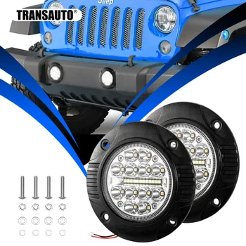 

2Pcs Flush Mount 5Inch Round LED Bar Driving LED Fog Lights Flood Spot Combo Beam OffRoad Work Light for Jeep Truck ATV UTV 12V