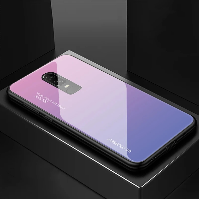 Защитный чехол для OnePlus 6 T 6, градиентный чехол из закаленного стекла one plus 1+ 6 1+ 6 T, чехол на заднюю панель для OnePlus 6 T 7T Pro, чехол для телефона - Цвет: 02