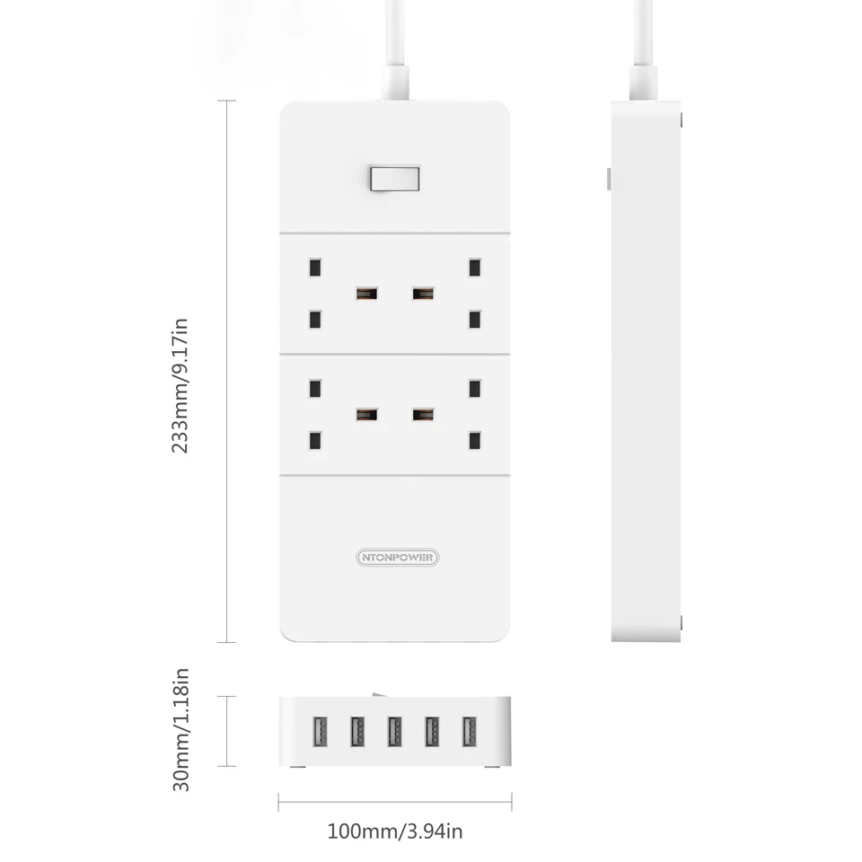 Сетевой удлинитель NTON POWER HPC USB штепсельная вилка стандарта Великобритании 4