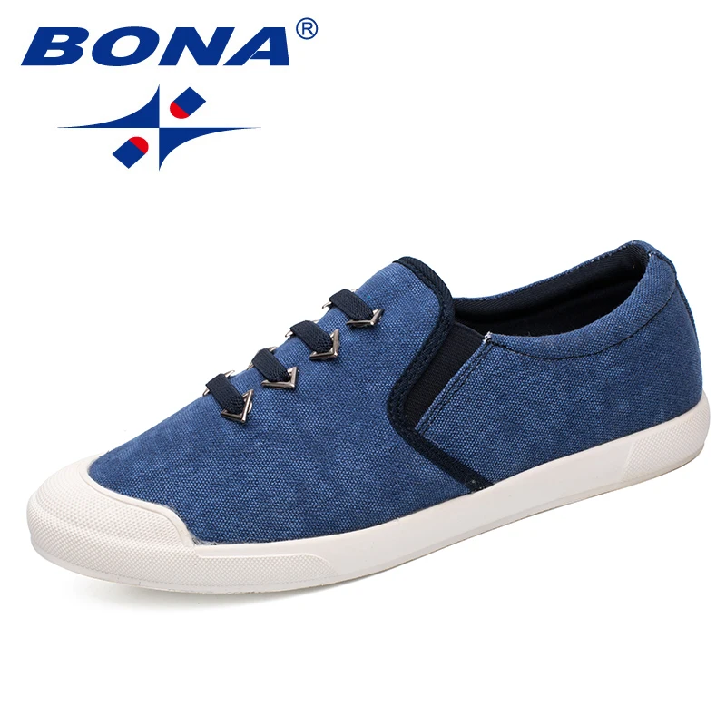 

BONA New Arrival Popular Style Men Casual Shoes Elastic Band Men Canvas Comfortable Men Loafers Fashion Men Flats Free Shipping