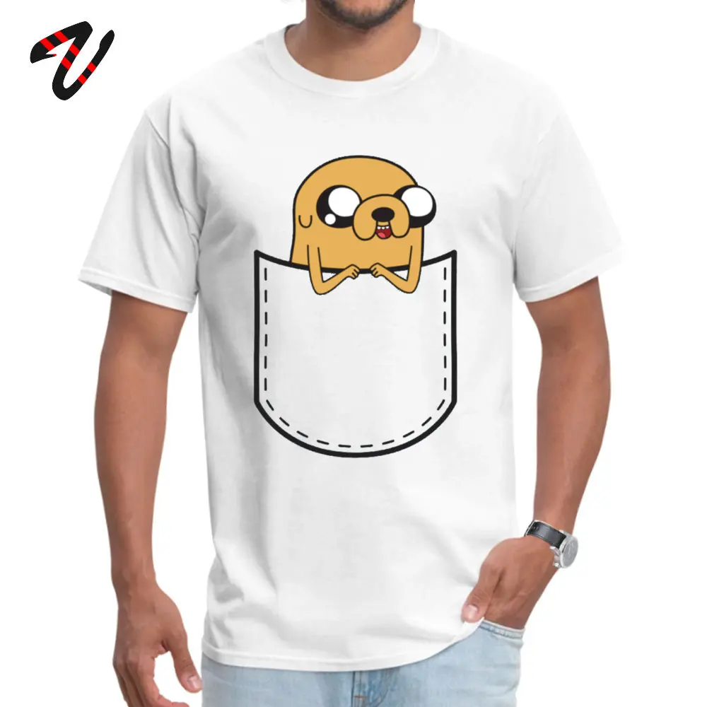 Мужская футболка в стиле ретро с карманом Adventure Time круглым вырезом короткий топ