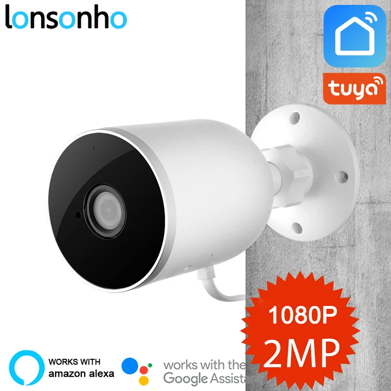 

Lonsonho Smart Wifi IP Camera Outdoor Ip66 Waterproof Wireless 1080P Two Way Audio Tuya Smart Life Night Vision Motion Sensor