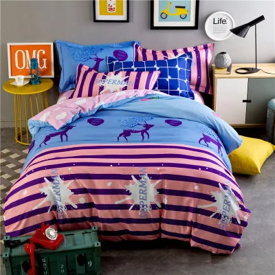 

Pure Cotton 4 PCS Bedding Set King,Black and White Duvet Covers Set linens USA Russia Size,Contain Quilt Cover Sheet Pillowcase