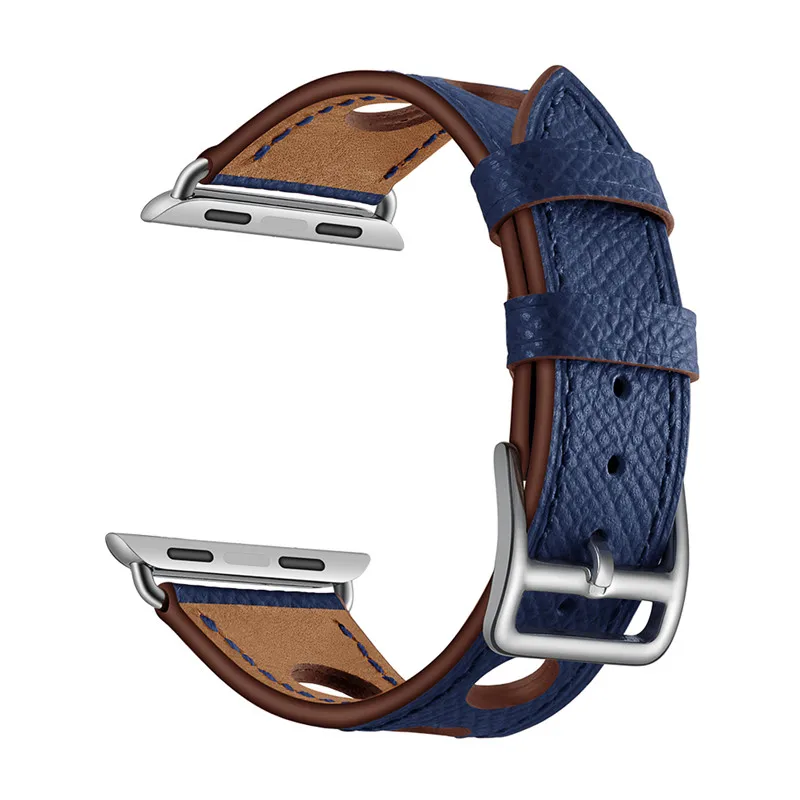 Кожаный ремешок для apple watch, ремешок для apple watch 5, 4, 3, 2, 1, ремешок 44 мм, 40 мм, iwatch, ремешок 42 мм, 38 мм, аксессуары для браслетов - Цвет ремешка: Palm prints blue