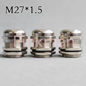 

5pcs Metric System M27*1.5 Nickel Brass Cable Glands Apply to Cable 13-18mm