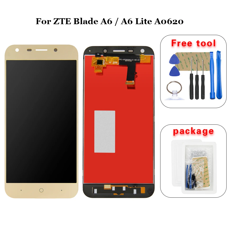 Pаспродажа 5,2 дюймов для zte Blade A6 A6 Lite A0620 A0622 ЖК дисплей инструмент для ремонта сенсорного экрана в сборе запчасти с инструментами
