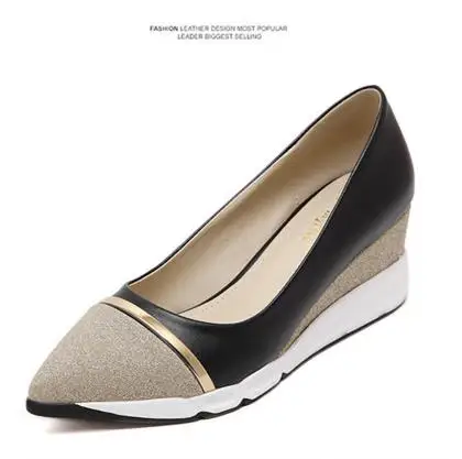 Bout Lady blanc Cales Talons Femmes Mode Noir Or Base Hauts Rose Wedge À 34 De 39 Taille Ruban Chaussures Pointu forme Plate POx1dSx