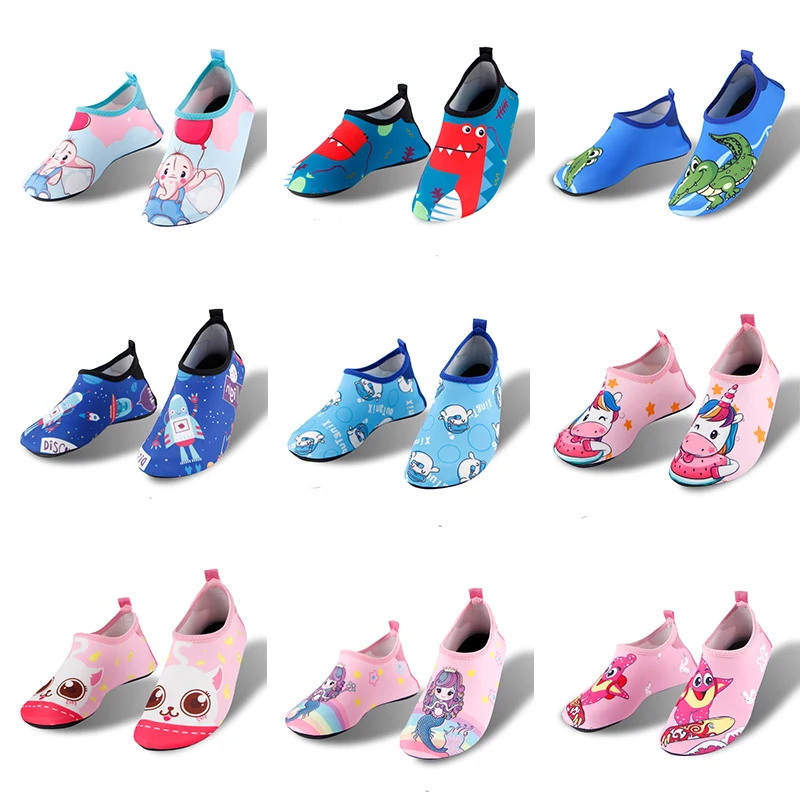 Casual Footwear Barefoot Light Weight Aqua Socks for Beach Pool Cartoon Children Slippers Kids Quick Drying Swim Water Shoes | Детская