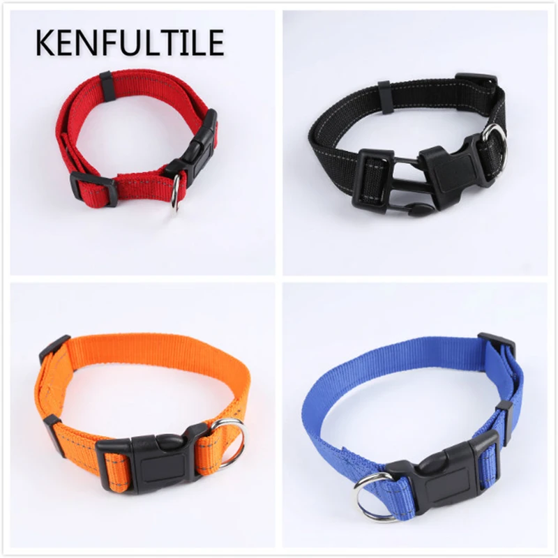Reflective Dog Collar Adjustable Pet dog Collars Nylon Durable dogs