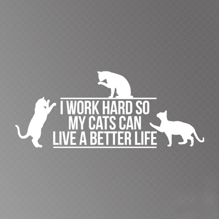 

Classic Vinyl Cat Stickers Pets Cartoon Windows Bumper Decor Sticker styles Travel Luggage Bicycle Wall Laptop Cool (20*8cm)