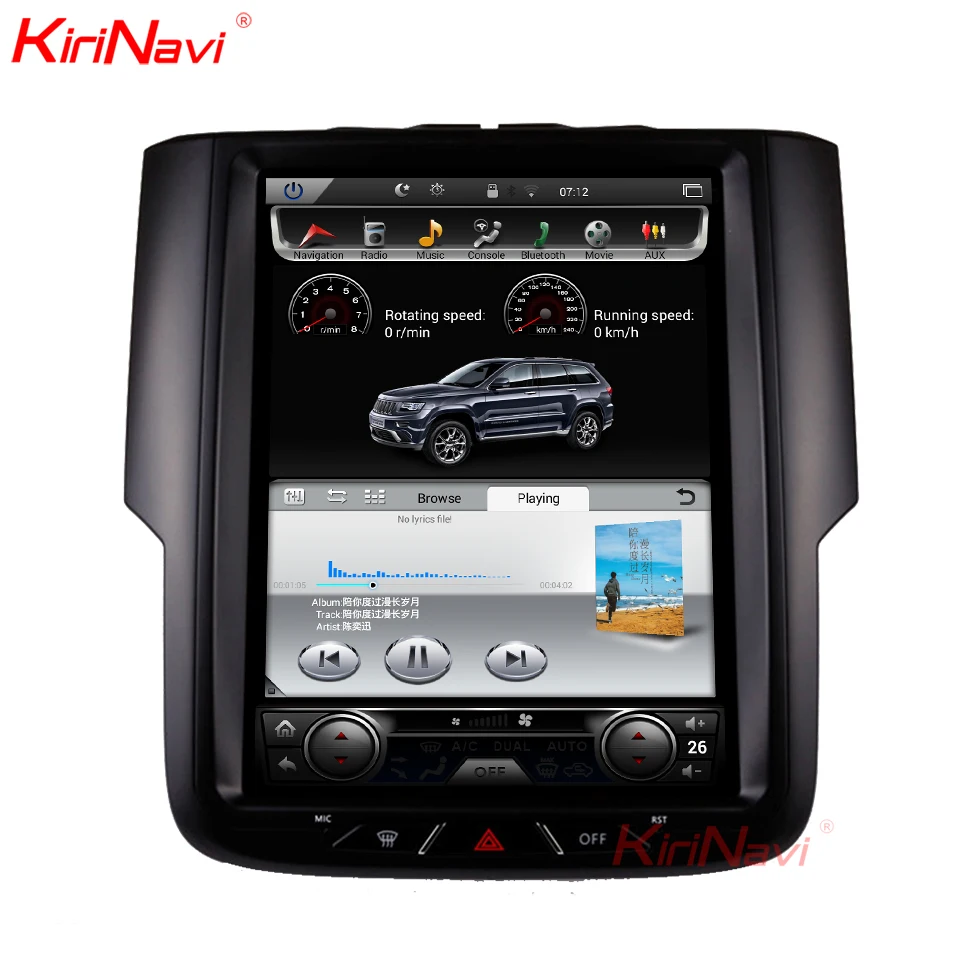 KiriNavi, вертикальный экран Tesla style, 10,4 дюймов, Android 7,1, автомобильный dvd-плеер для Dodge Ram, gps навигация, сенсорный экран, автомагнитола, 4G