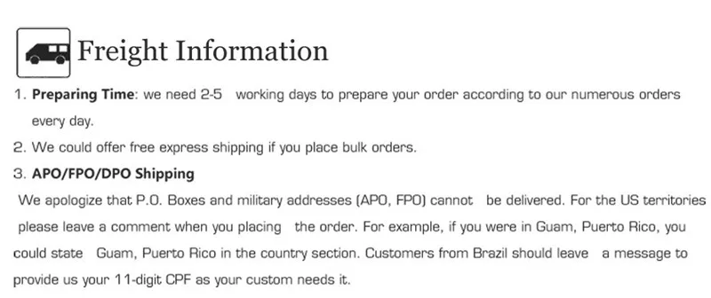 7 Freight information - 