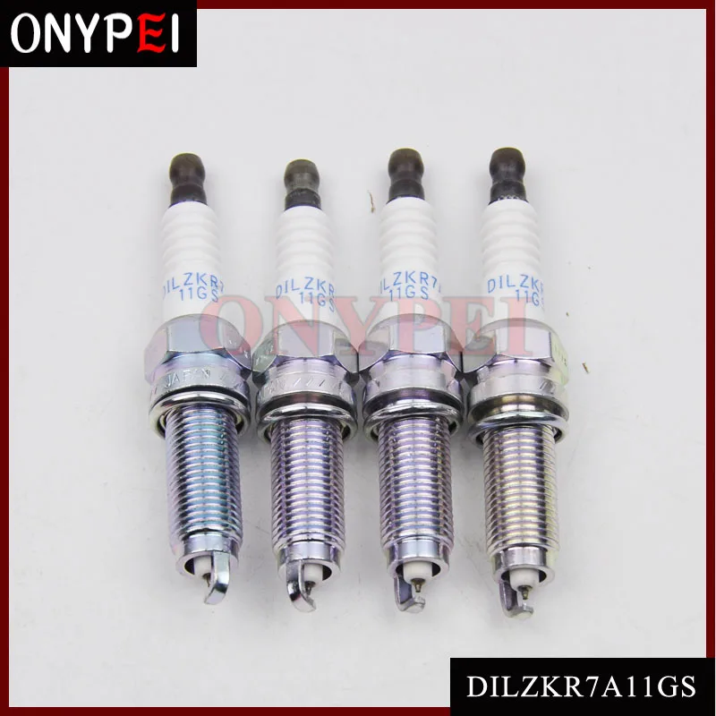 

4pcs New Dual Iridium Spark Plugs 12290-R41-L01 DILZKR7A11GS For Honda 12290R41L01