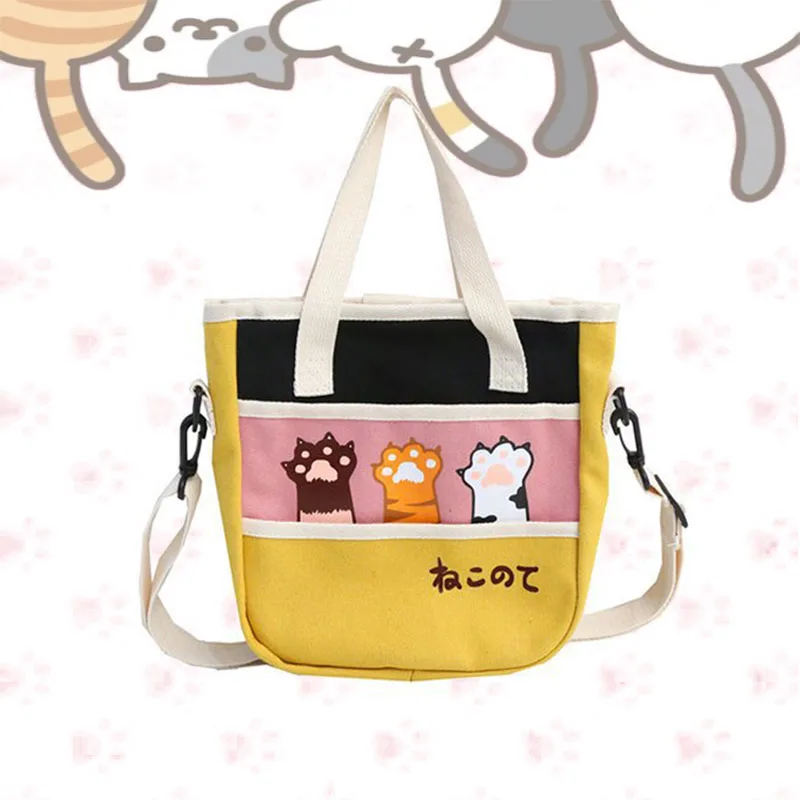 Женская сумка Neko Atsume забавная холщовая мессенджер с кошачьим подкладом милая