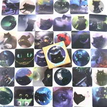 46PCS/pack Star Sky Black Cats Diary Paper Stickers Kawaii Planner Scrapbooking Sticky Stationery Escolar School Supplies creative flowers decorative diy diary stickers post it kawaii planner scrapbooking sticky stationery escolar school supplies