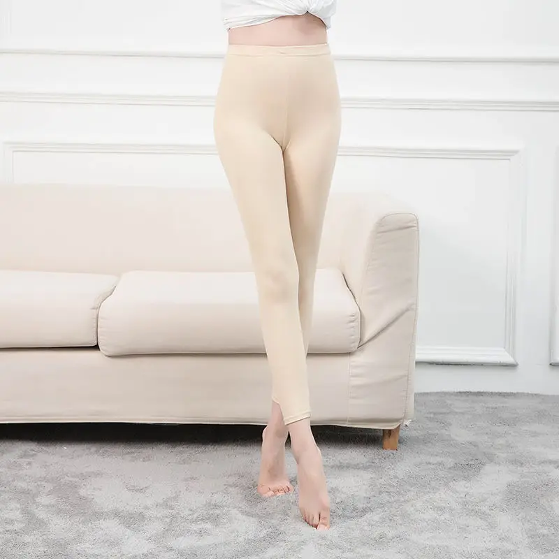 INDJXND Neon Stretch Leggings White High Waist Women Push Up High Waist Female Skinny Pencil Pants Candy Color Summer Leggings leggings