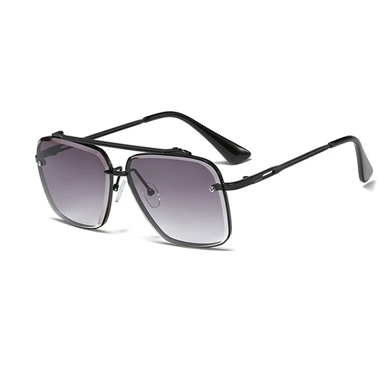 SHAUNA, новинка, квадратные солнцезащитные очки, мужские, Двойные мосты, Ретро стиль, женские, градиентные, солнцезащитные очки, Oculos De Sol, Uv400 - Цвет линз: BlacK Grey