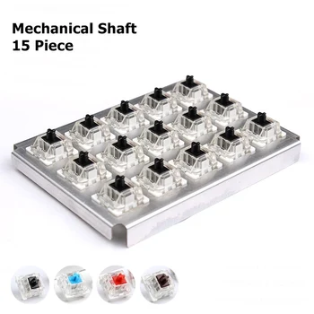 

New 15 Piece OUTEMOU Mechanical Switches For Mechanical keyboard With Transparent Casing Blue,Black,Brown and Red Switches