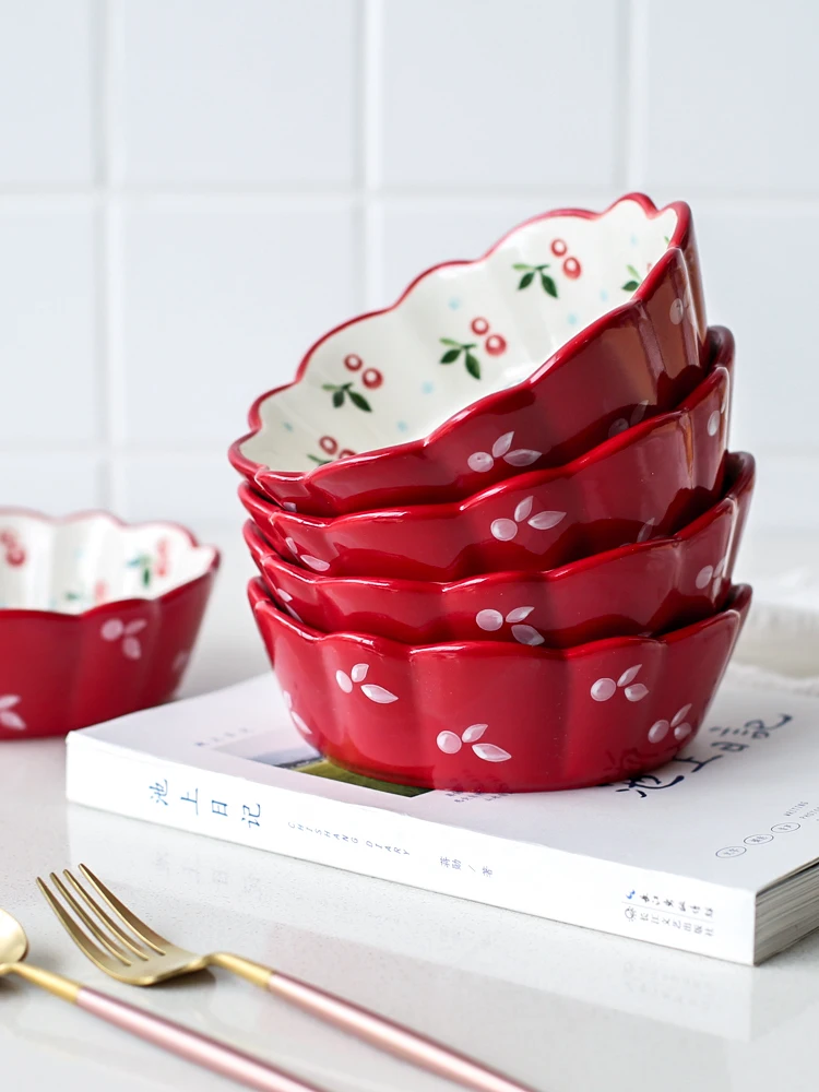 Креативная керамическая чаша Cherry чаша милый салатник домашняя посуда фруктовая чаша