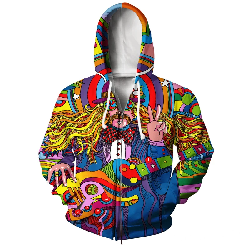 hippie zip up hoodie