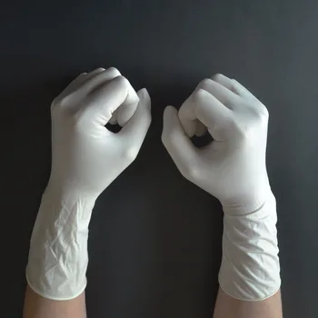 

50pcs/lot High Quality Disposable Natural Latex Gloves Sterile Comfortable Medical Grade Gloves Waterproof Dyeing Tools