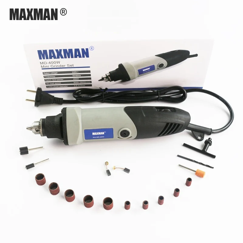 

MAXMAN Die Grinder 400W Electric Mini Grinder 220V Grinder Tool European Standard DIY Multi Power Tools Hand Grinder 6 Speed