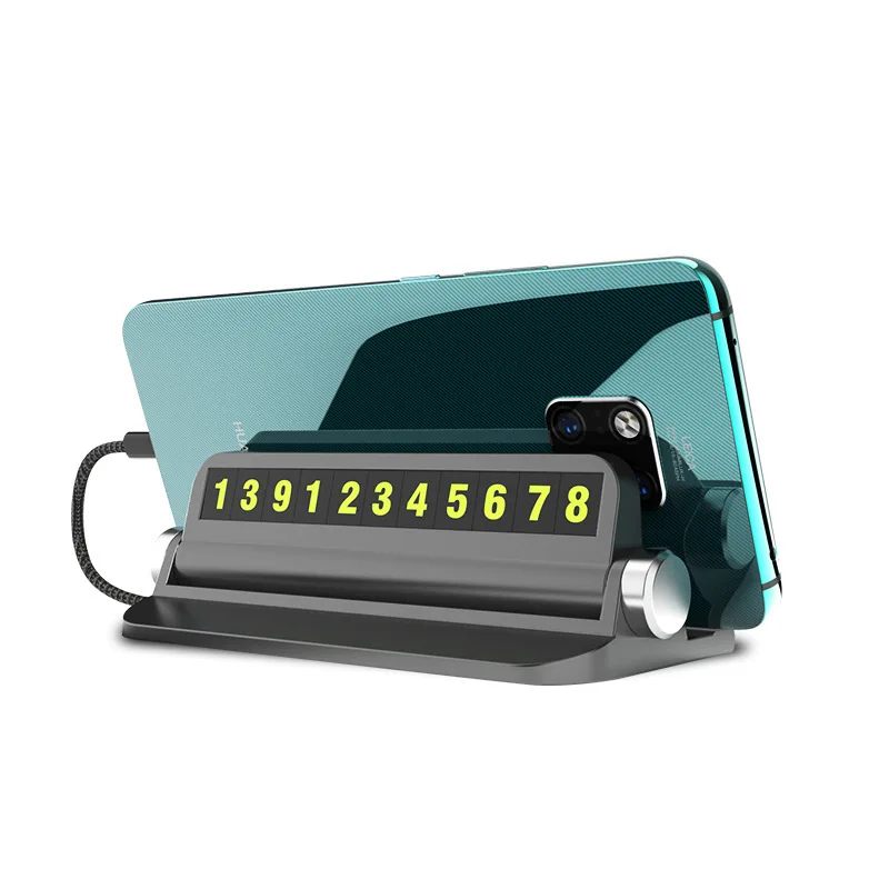 Car Styling Temporary Parking Card Phone Holder Hidenable Car Luminous Magnet Phone Number With Card Storage