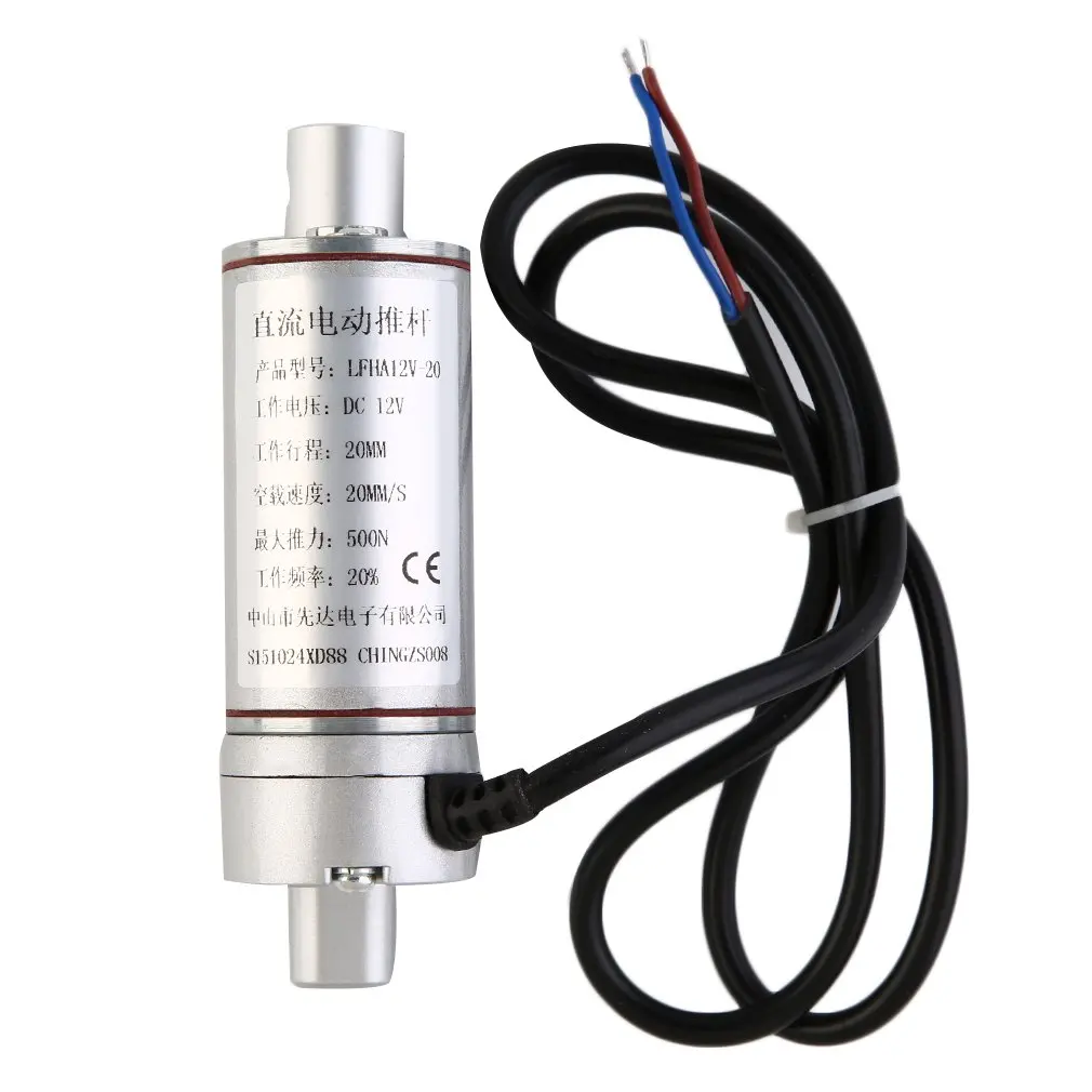 

Multi-function Linear Actuator Motor DC12V 20mm Stroke Heavy Duty 500N load electric linear actuator linear tubular motor