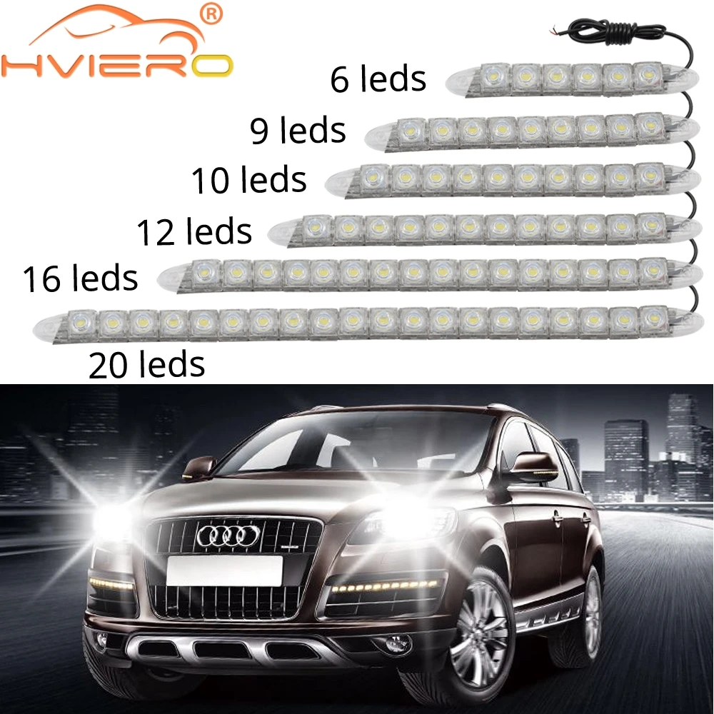 Safego 12V 14CM COB White Car LED Lights for DRL Fog Driving Lamp