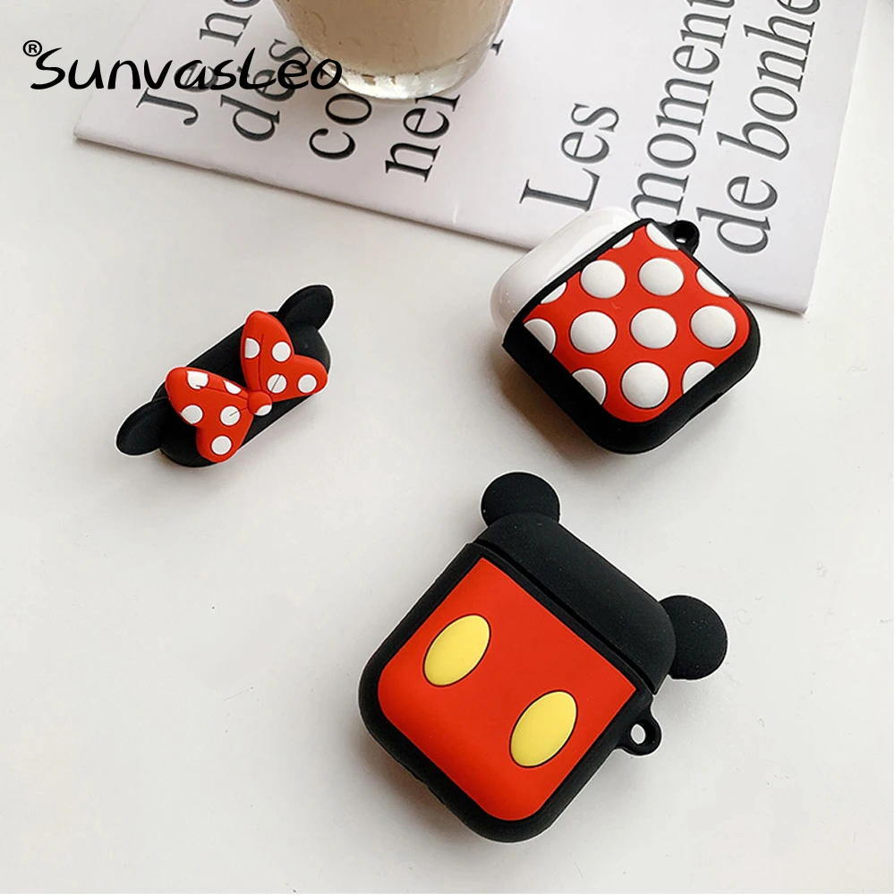 For Apple AirPods Silicone Charging Headphones Cases 3D Cartoon Wireless Bluetooth Earphone Case For Airpods Protective Cover