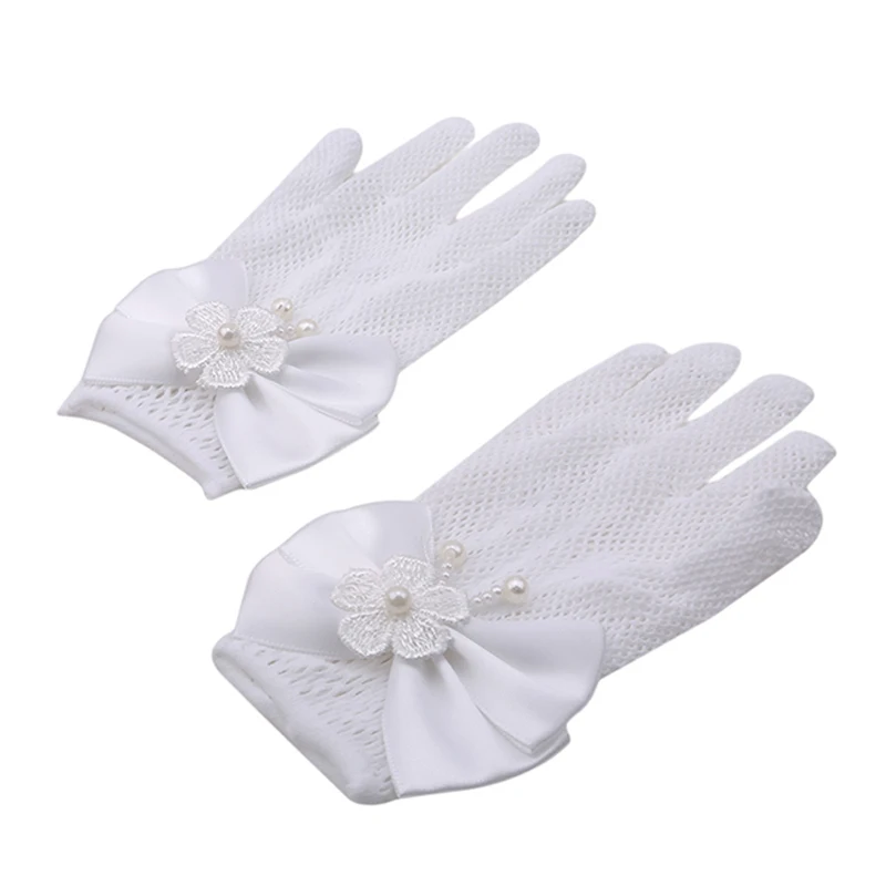 CHILDS WHITE SATIN GLOVES BRIDESMAID//FLOWER //DANCE