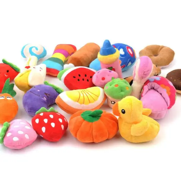 

Fleece Squeak Toy for Small Dogs Cute Pet Dog Toy Puppy Doggy Plush Stuffed Toy Dog Bite Resistant Rope Toys 1pc