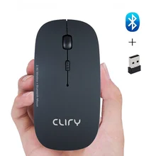 Cliry 2,4 ГГц Беспроводная+ Bluetooth Двухрежимная беспроводная мышь 2 в 1 1600 dpi ультра-тонкая эргономичная Портативная оптическая мышь компьютер