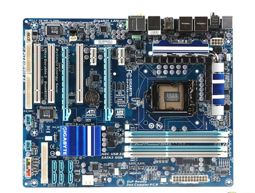 جيجابايت GA-P55A-UD3R الأصلي اللوحة LGA 1156 DDR3 16 GB ل I5 I7 CPU P55A-UD3R P55 سطح اللوحة شحن مجاني