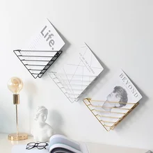 Треугольный металлический стол корзина для хранения шикарный Северный, скандинавский Золотой Стол корзина для хранения журнал Органайзер Домашний декор