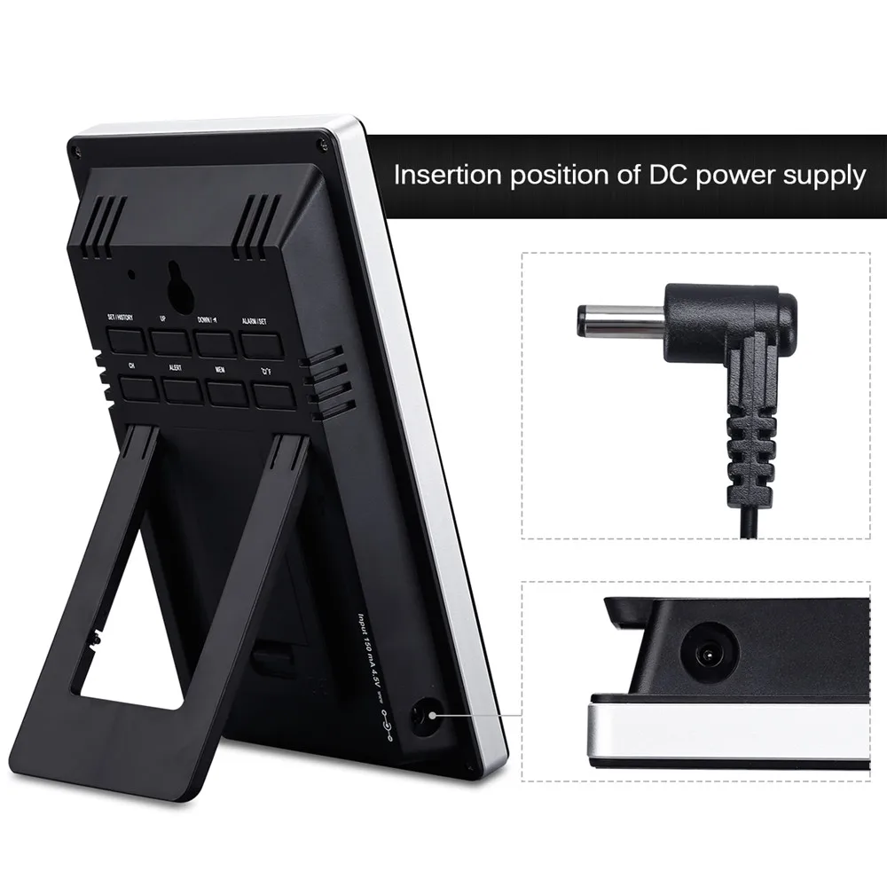 Wireless Color Weather Station EU US UK Plug Weather Forecaster In Outdoor Temperature Humidity Alarm Snooze Function12