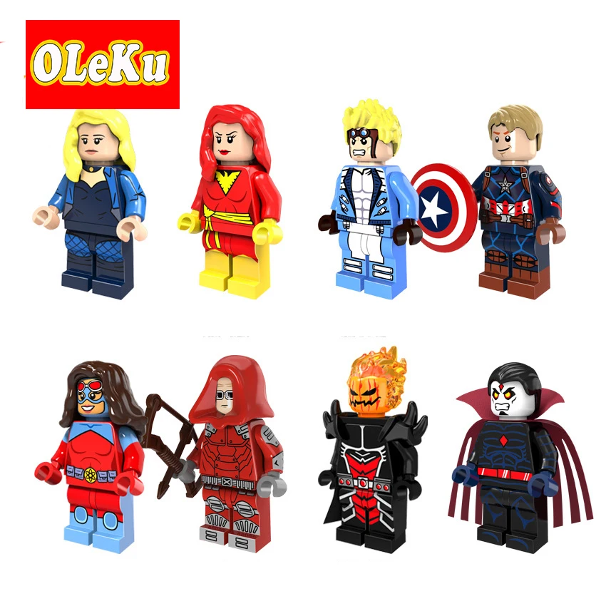 Single sale Super Heroes Figures X Men Black Canary Dormammu Dark Phoenix Captain America Cannonball Bricks