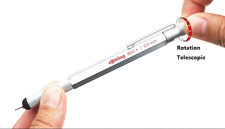 Rotring 800+ механический карандаш 0,7/0,5 мм Металл серебро/черный многофункциональная ручка дизайн карандаш для рисования, конденсаторная ручка, стилус