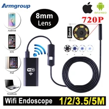 Armgroup 1m 2m 5m Wifi Endoscope Camera Android 720P Iphone Borescope Waterproof Camera Endoscopic Android iOS Boroscope Camera