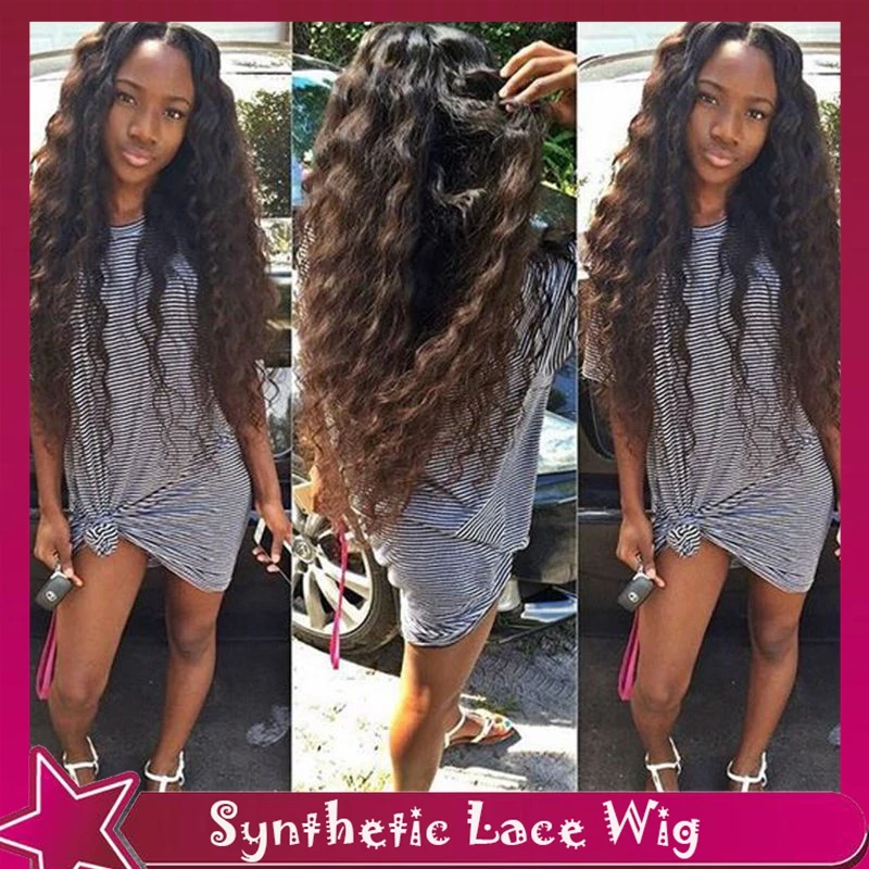 

perruque cheveux synthetic african american black woman anime cosplay kinky curly 1b#/2# dark brown free part long curly stock