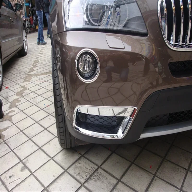 

WELKINRY car auto cover styling For BMW X3 F25 2011 2012 2013 ABS chrome front head fog lamp light sticker moulding trim 2pcs