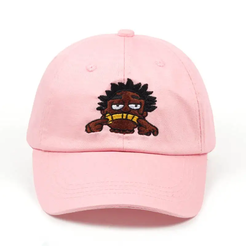 Бренд Kodak черная хип-хоп певица папа шляпа мужская женская мультяшная вышивка бейсболка летняя хлопковая кепка шапки оптом - Цвет: Розовый