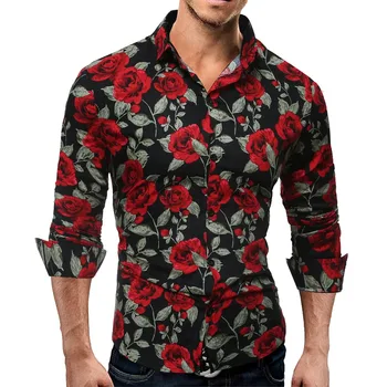 Men's Rose Flower 3D Printed Floral Shirt