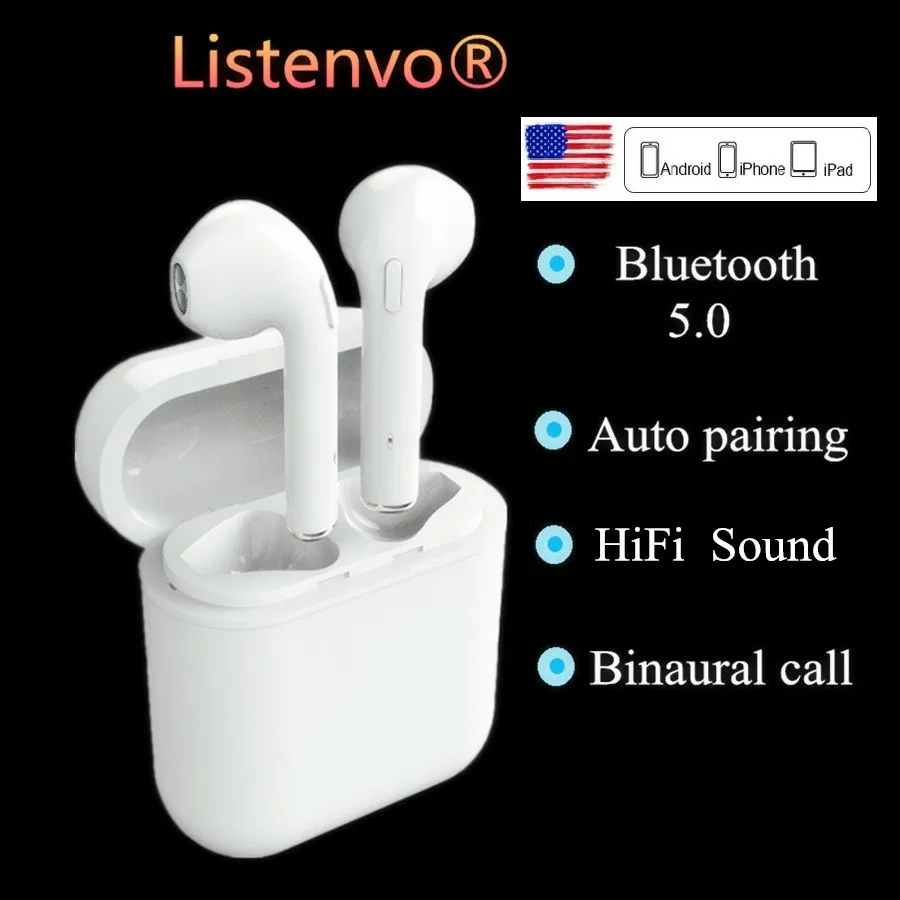 

New Wireless mini Bluetooth Earbuds double ear Wireless Headsets headphones wireless air pods earphone For apple Andorid Iphone